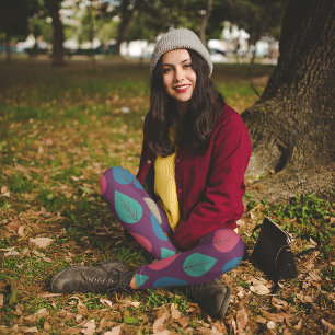 Retro-Herbstlaub Capri Leggings