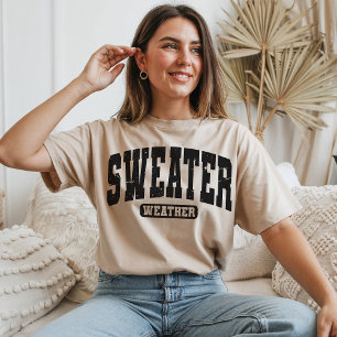 Retro-Herbstpullover-Wetter-Shirt, gemütliches Her T-Shirt