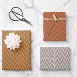 Retro-Heringbone-Muster zum Einwickeln für Weihnac Geschenkpapier Set