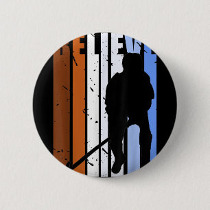 Retro Herren Feldhockey Spieler Geburtstag Jungen  Button