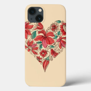 Retro Herz des Blumen-Liebesymbols Case-Mate iPhone Hülle