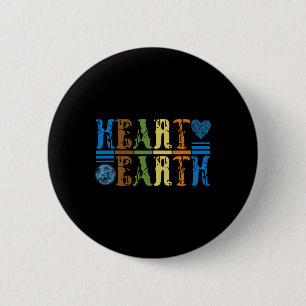 Retro-Herz-Erde-Anagramm-Vintage-Erdetag-Liebe Button