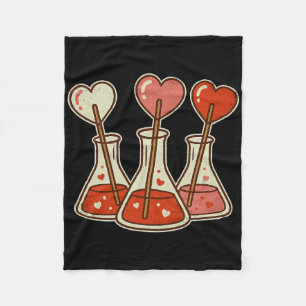 Retro-Herz-Labor-Chemie-Valentinstag-Wissenschaft Fleecedecke
