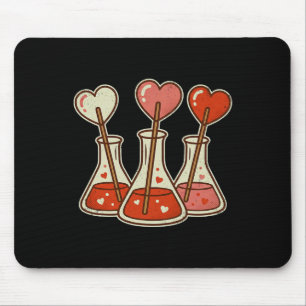 Retro-Herz-Labor-Chemie-Valentinstag-Wissenschaft Mousepad