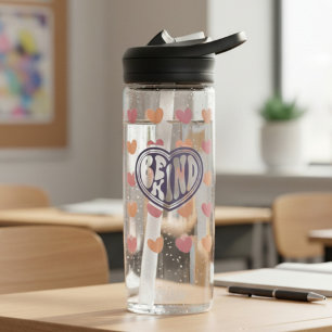 Retro Herz Muster "Sei nett" Trinkflasche