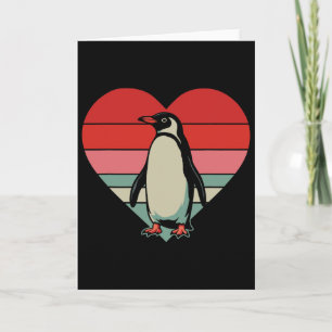 Retro-Herz-Pinguin-vintage-valentinstag-frauen-män Karte
