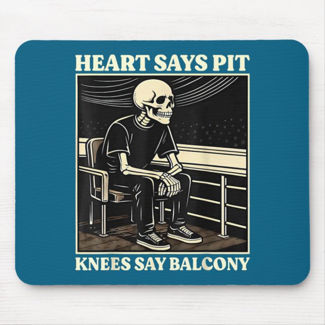 Retro-Herz sagt Pit-Knie-Design Mousepad (Vorne)