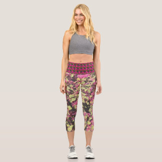 Retro-Herz- und gotische Blumen-Foto-Print-Legging Capri Leggings