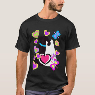 Retro-Herzen Hund Katze Valentinstag Herz Kinder T-Shirt