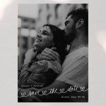 Retro-Herzen Schwarz-Weiß-Foto Moderne Hochzeit