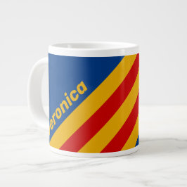 Retro Herzliche Streifen mit Namen Jumbo-Tasse