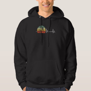 Retro Herzschlag Baseball Baseballspieler Liebe Ba Hoodie