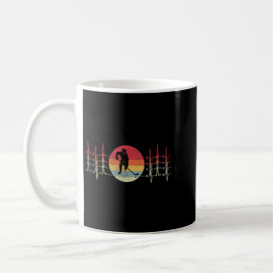 Retro Herzschlag Eishockey Sport Lebensader Vintag Kaffeetasse