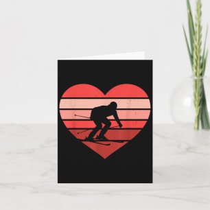 Retro Herzstück Skifahren Vintage Valentine Womens Karte
