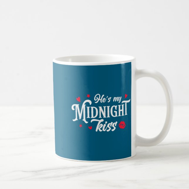 Retro He's My Midnight Kiss New Year Nye Matching  Kaffeetasse (Rechts)