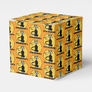 Retro heulende Halloween-Katze Orange Geschenkschachtel