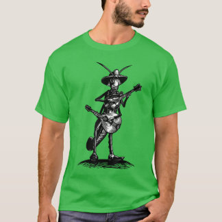Retro Heuschrecke spielt Mandolinengitarre Musiker T-Shirt