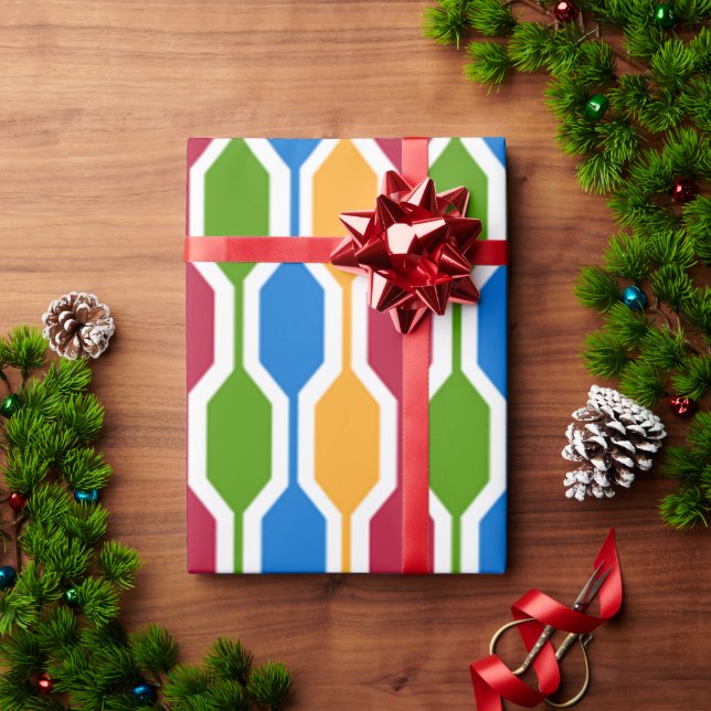 Retro Hexagons Geschenkpapier (Feiertagsgeschenk)