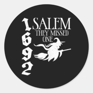 Retro Hexe Salem 1692 verpassten sie eine Hexenhal Runder Aufkleber