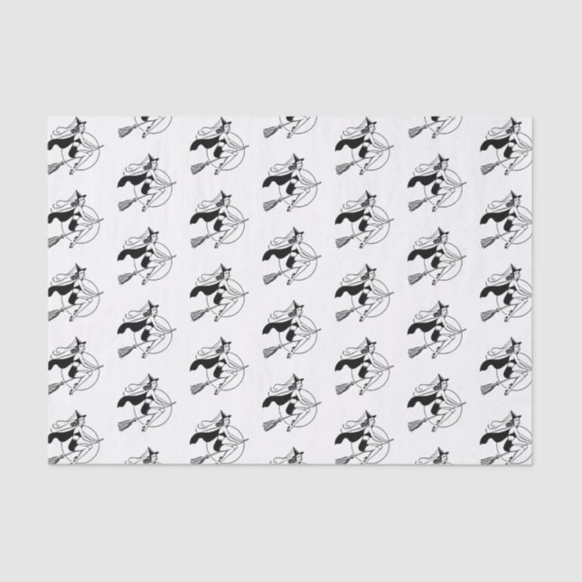 Retro-Hexe Seidenpapier (Vorderseite)