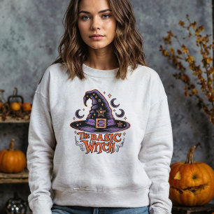 Retro Hexe Spooky Drehbuch Halloween Kostüme Fraue Sweatshirt
