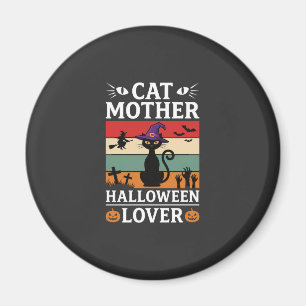 Retro-Hexen-Design für Halloween-Katz-Mutter-Liebh Magnet