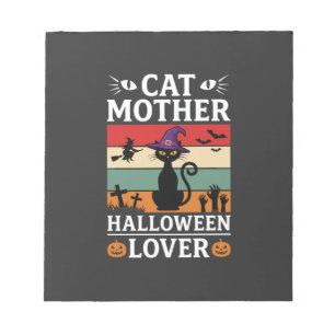 Retro-Hexen-Design für Halloween-Katzen-Mutterlieb Notizblock