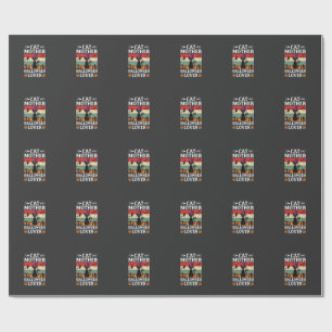 Retro-Hexen-Design für Halloween-Katzenmutter-Lieb Geschenkpapier