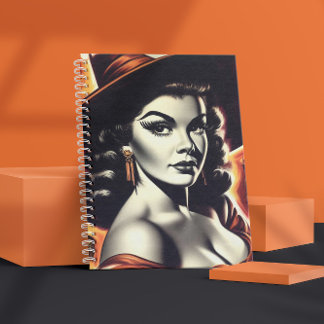 Retro-Hexen-Pin-up Notizbuch