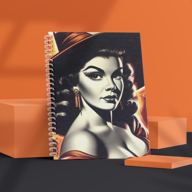 Retro-Hexen-Pin-up Notizbuch (Von Creator hochgeladen)