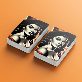 Retro-Hexen-Pin-up Spielkarten