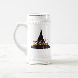 Retro-Hexenhut Böser Name  Bierglas