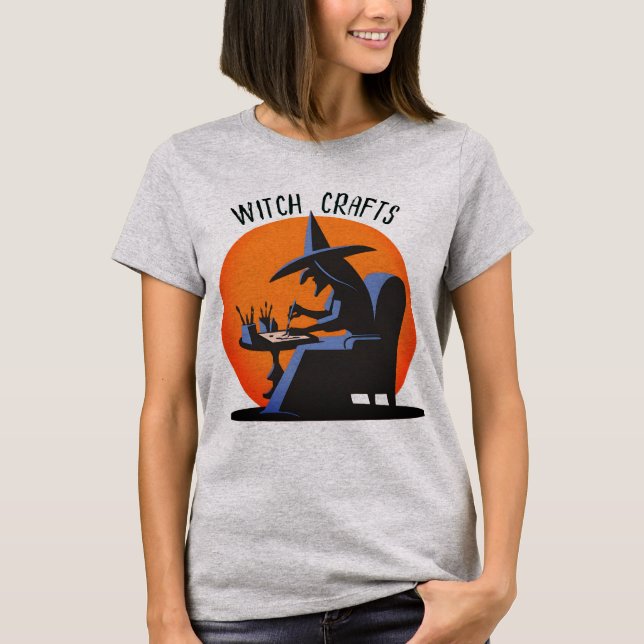 Retro Hexenkraft Halloween T-Shirt (Vorderseite)