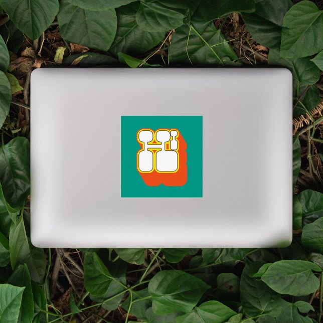 Retro Hi Turquoise Orange Aufkleber (Von Creator hochgeladen)