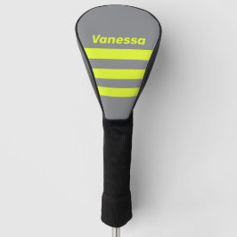 Retro HI VIS Three Across Striping with Name Golf Headcover
