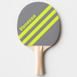 Retro HI VIS Three Angled Striping with Name Tischtennis Schläger
