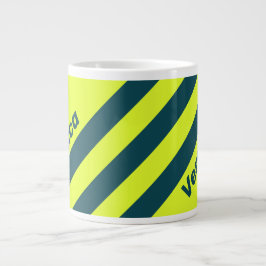 Retro HI VIS Yellow Three Stripes with Name Jumbo-Tasse