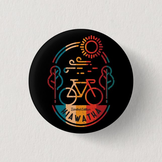 Retro Hiawatha Bike Bahn Button (Vorderseite)