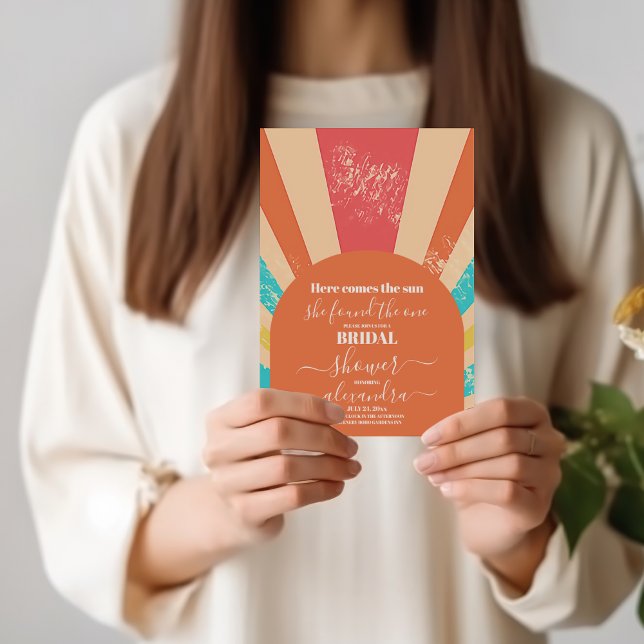 Retro Hier kommt das Sun Brautparty Einladung (Von Creator hochgeladen)