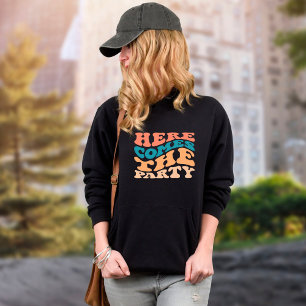 Retro Hier kommt der Party-Junggeselinnen-Abschied Sweatshirt