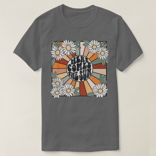 Retro Hier kommt die Sonne Flora Sommer Familie Va T-Shirt (Design vorne)