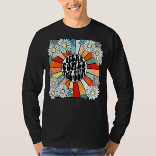 Retro Hier kommt die Sonnenblumen Sommer Familie V T-Shirt
