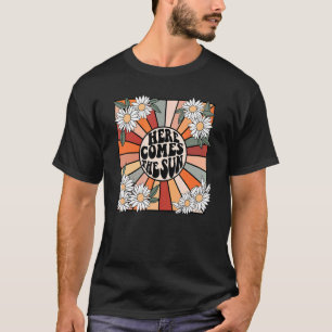 Retro Hier kommt die Sonnenblumen Sommer Familie V T-Shirt