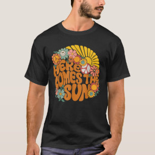 Retro Hier kommt die Sonnenblumen Sommer Familie V T-Shirt