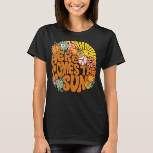 Retro Hier kommt die Sonnenblumen Sommer Familie V T-Shirt