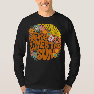 Retro Hier kommt die Sonnenblumen Sommer Familie V T-Shirt