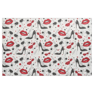 Retro High Fashion Girl Stoff