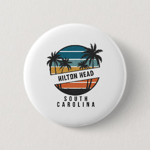 Retro Hilton Head South Carolina Surfbrett Surfen Button