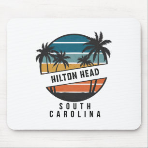 Retro Hilton Head South Carolina Surfbrett Surfen Mousepad
