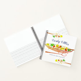 Retro Himbeersalat personalisiertes Kochbuch Notizbuch